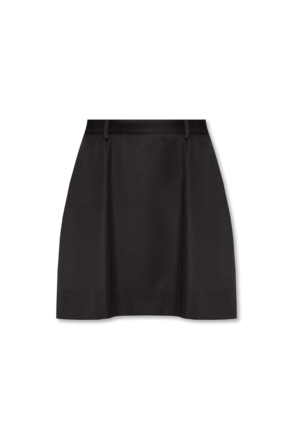 Short black outlet wool skirt